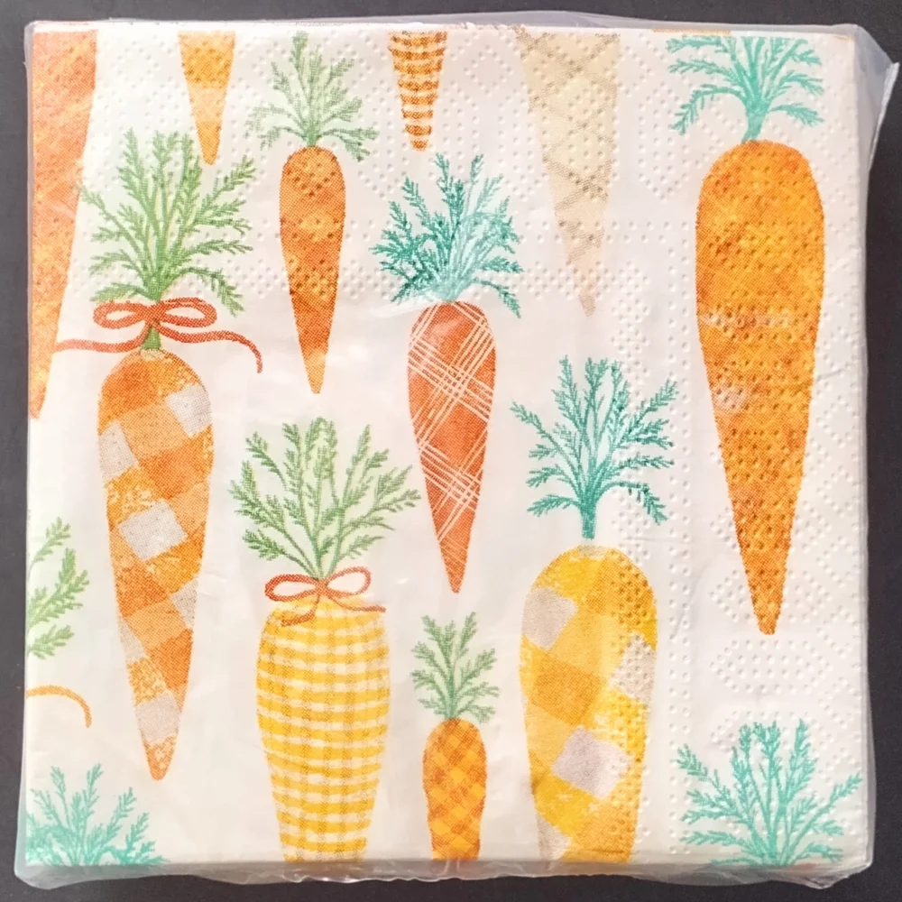 Rachel Ashwell The Farmhouse Pack of 40 Ct Paper Cocktail Napkins Garden Carrots